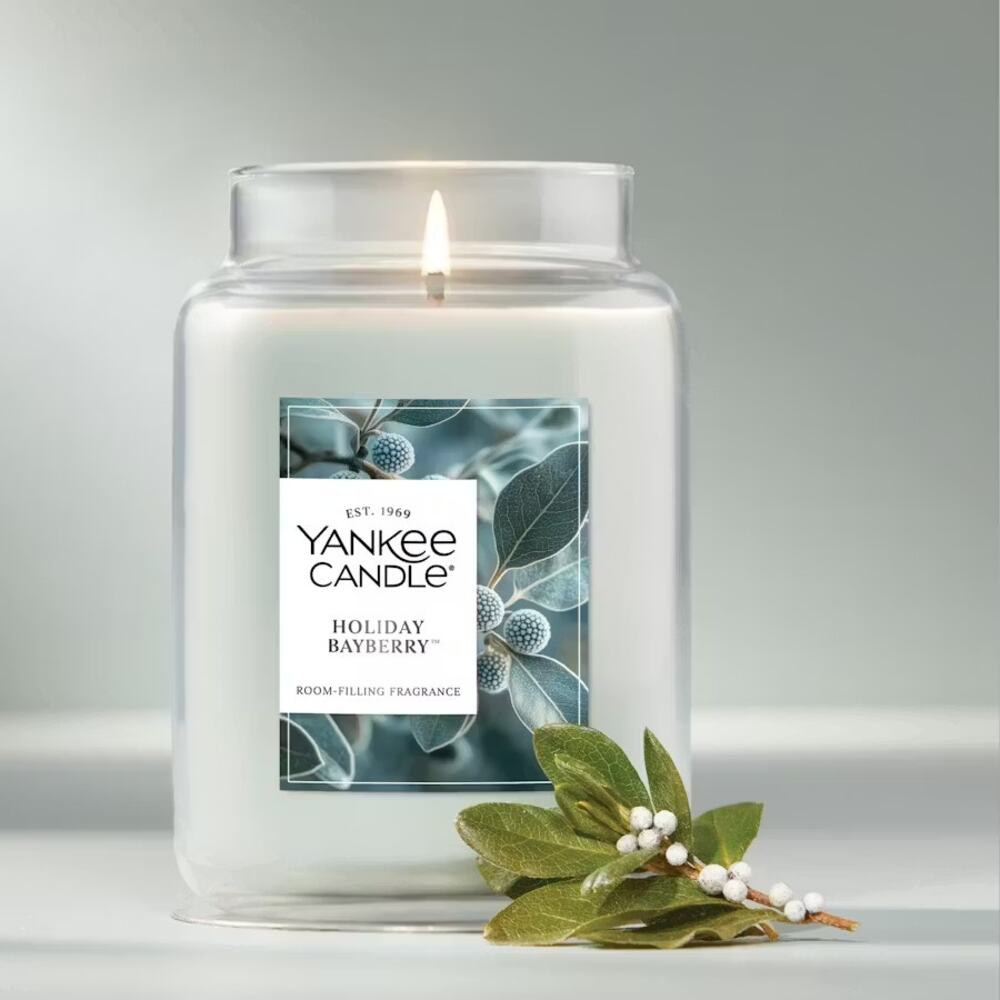 Yankee‎ Candle HOLIDAY BAYBERRY 22 oz Large JAR